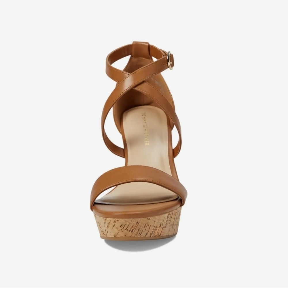 Tommy Hilfiger Tan Cork Platform Sandals